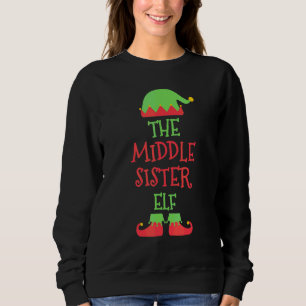 Sweatshirt La sœur du milieu Elf Noël Famille appariée Gr