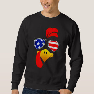 Sweatshirt La Turquie mignonne face Thanksgiving drapeau amér