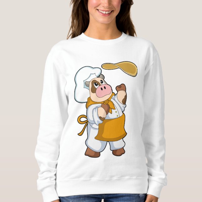 Sweatshirt La vache fait cuire avec Dough (Devant)