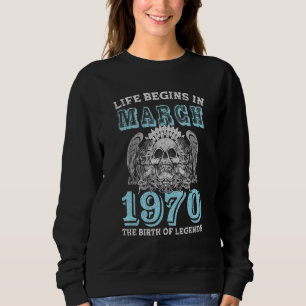 Sweatshirt La Vie Commence En Mars 1970 La Naissance Des Lége