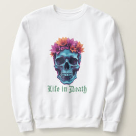 Sweatshirt La vie en mort, en fleurs en bleu