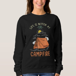 Sweatshirt La Vie Est Meilleure Au Camping Camping Camper Cam