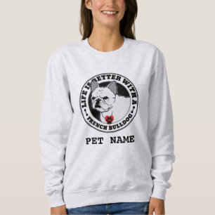 Sweatshirt La vie personnalisée de Bulldog en France est mei