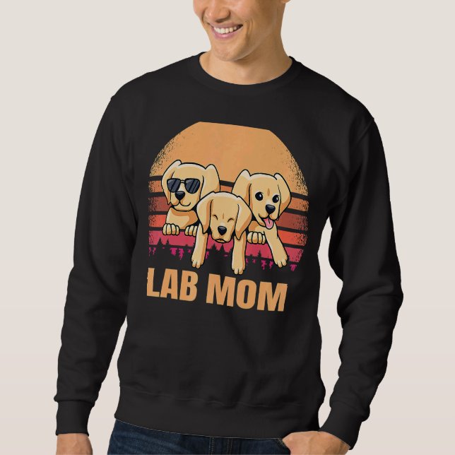 Sweatshirt Laboratoire Maman Jaune Labrador Retriever Chien V (Devant)