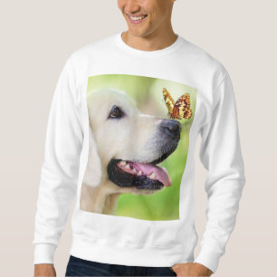 Sweatshirt Labrador And Butterfly Throw Pillow