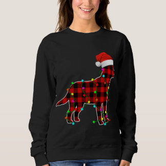 Sweatshirt Labrador Lights Red Plaid Puppy Santa Hat Christma