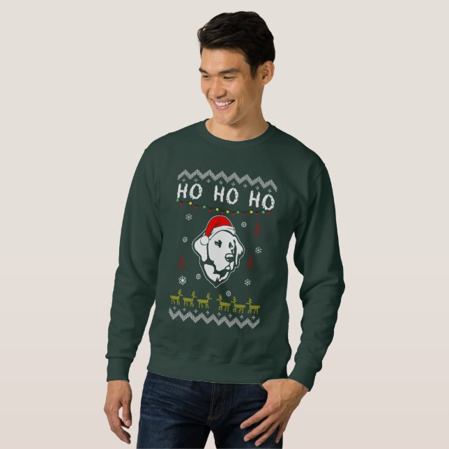 Sweatshirt Labrador Retriever Dog Christmas Ho Ho Ho (Devant entier)