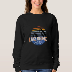 Sweatshirt Lac George - New York - Coucher de soleil Vintage