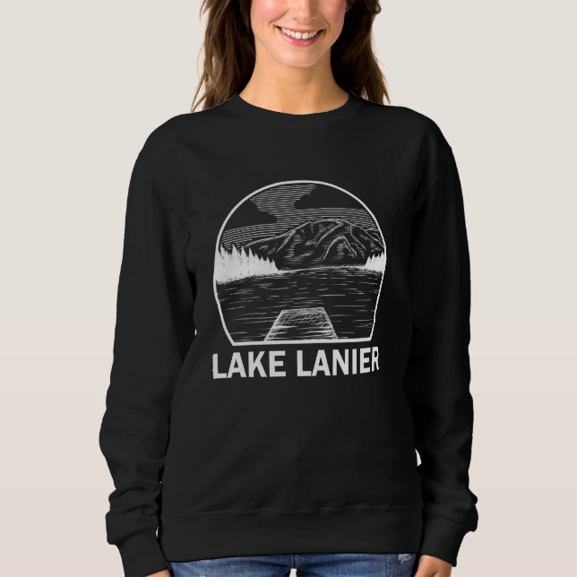 Sweatshirt Lac Lanier Georgia Funny Pêche Camping Été (Devant)