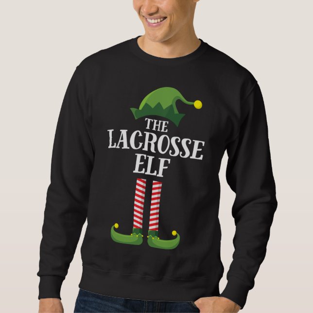Sweatshirt Lacrosse Elf Matching Famille Groupe Noël (Devant)