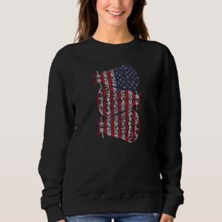 Sweatshirt Lacrosse Usa Drapeau Lacrosse Joueuse Hommes Femme