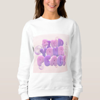 Sweatshirt Ladies Long-Sleeve Top Find Your Peace - Cozy Pink
