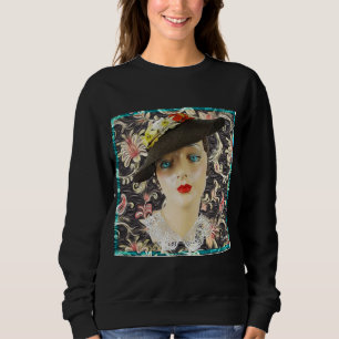 Sweatshirt Lady Blue Eyes 1932 Mode Vintage