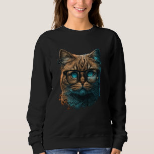 Sweatshirt Lady Chat Avec Mignonne Visage Chat Des