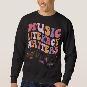Sweatshirt L'alphabétisation musicale compte J'aime manger de