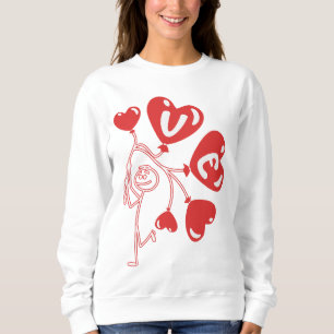 Sweatshirt "L'amour dans l'air" Chien de bâton de garçon avec