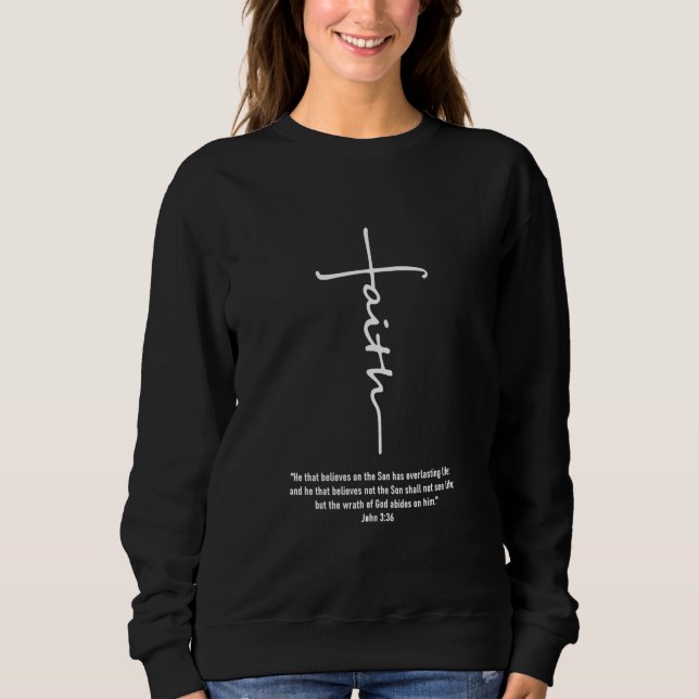 Sweatshirt L'Amour de Jésus| Croix de la foi Jésus-chrétien D (Devant)