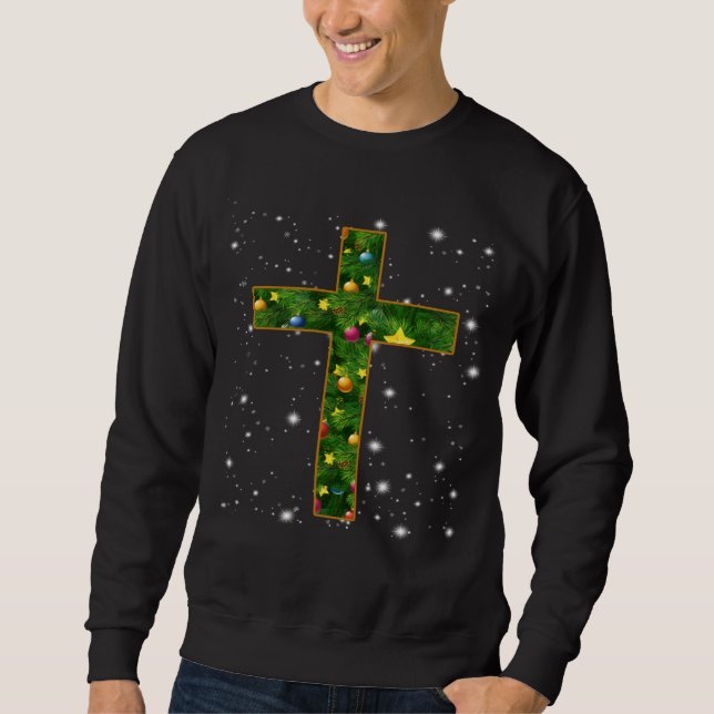 Sweatshirt L'Amour de Jésus| Cross Jesus Christian Christmas  (Devant)