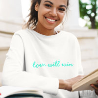 L'amour va gagner | Moderne tendance Cute Turquois