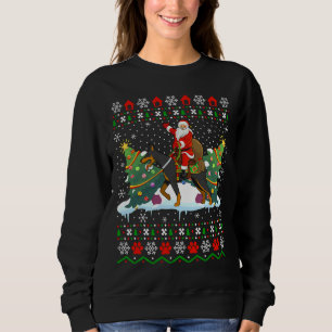 Sweatshirt L'Amoureux des chiens Doberman Xmas Ugly Père Noël