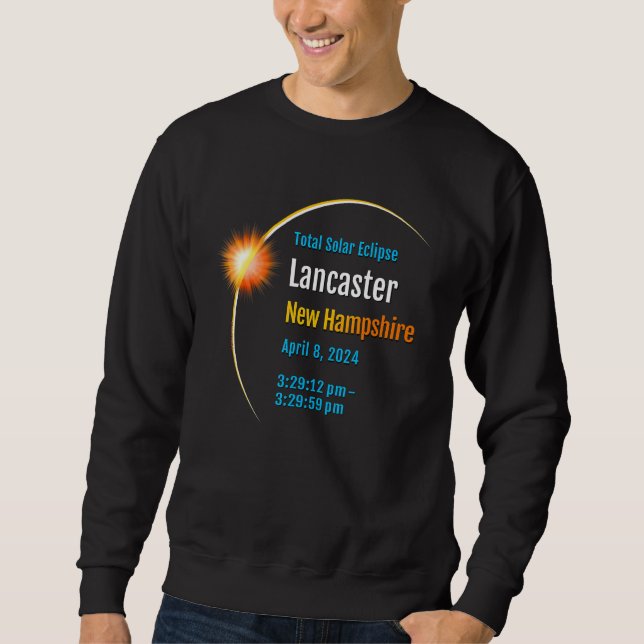 Sweatshirt Lancaster New Hampshire NH Total Solar Eclipse 202 (Devant)