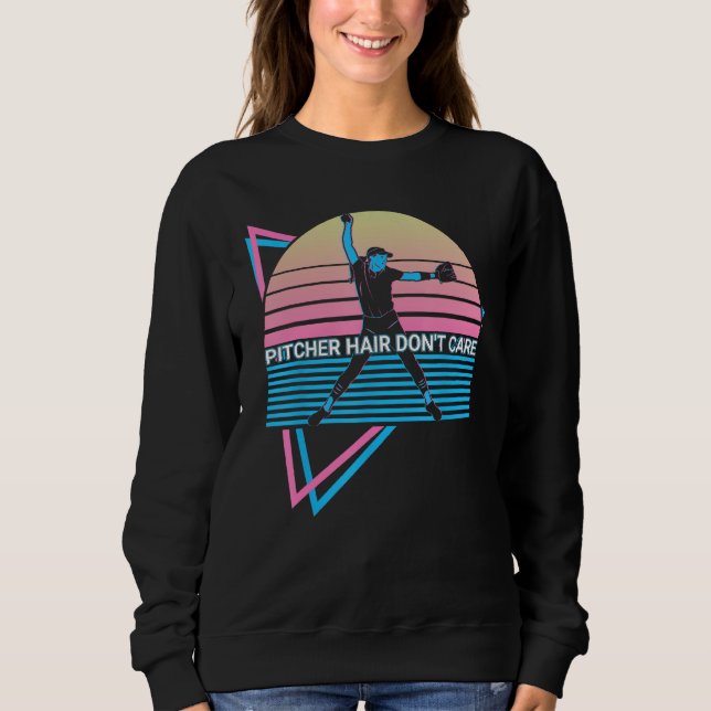 Sweatshirt Lanceuse de softball Rétro Lanceuse de softball Ch (Devant)
