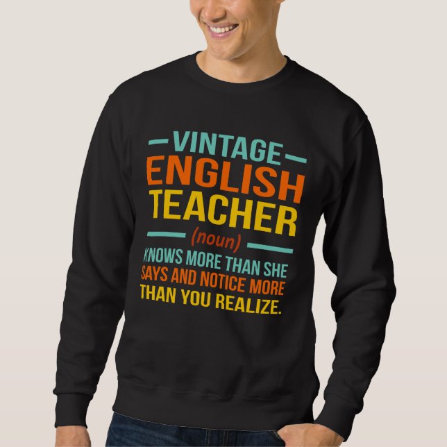 Sweatshirt Langue de définition de l'enseignant en anglais vi (Devant)