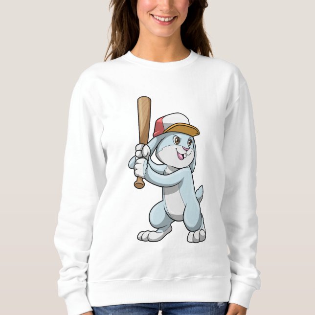 Sweatshirt Lapin au baseball avec batte de baseball (Devant)
