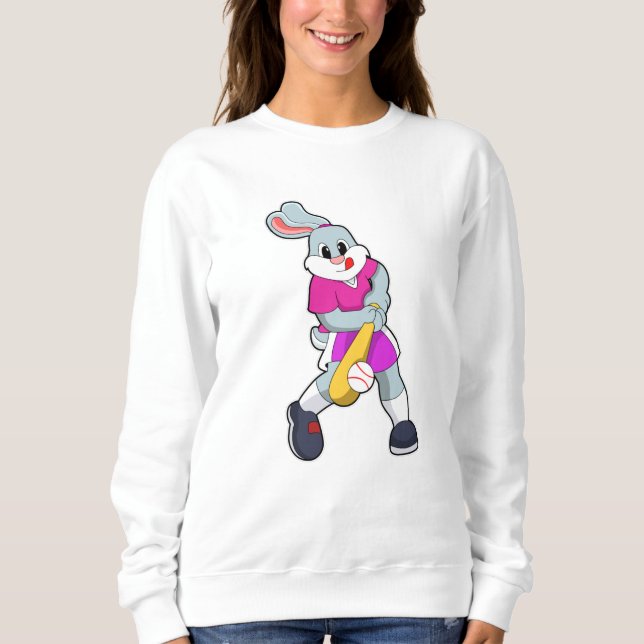 Sweatshirt Lapin au baseball avec batte de baseball (Devant)