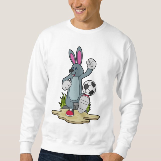 Sweatshirt Lapin comme joueur de football avec Soccer (Devant)