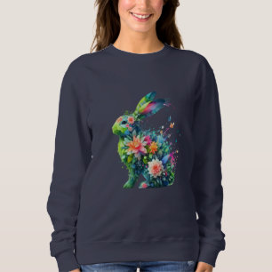 Sweatshirt Lapin de lapin de puissance de fleurs
