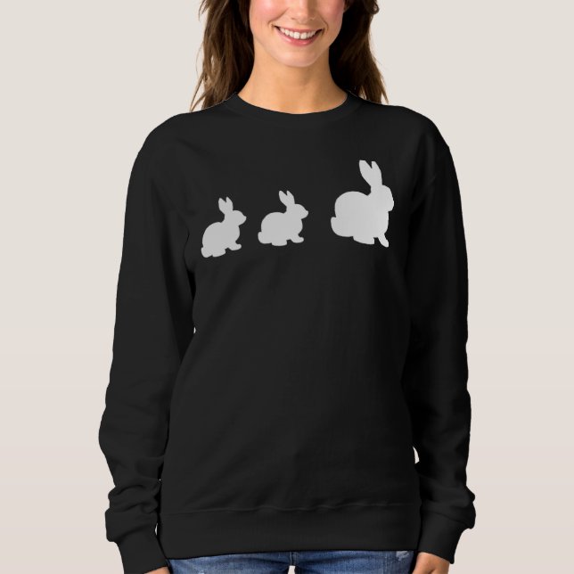 Sweatshirt Lapin Mama Avec 2 Bébé Bébé Précieux (Devant)