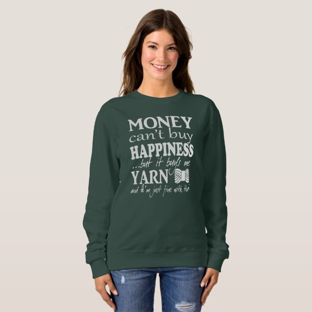 Sweatshirt L'argent ne peut pas acheter le bonheur ・ Artisana (Devant entier)