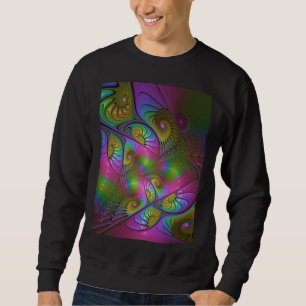 Sweatshirt L'Art Fractal Abstrait, Lumineux Et Coloré