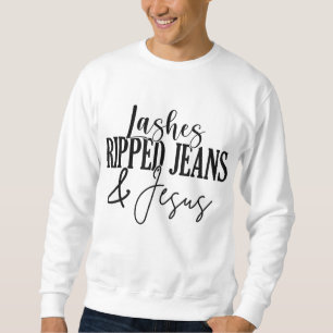 Sweatshirt Lashes Écrits Jeans Et Jésus Lash Artiste Lash Tec