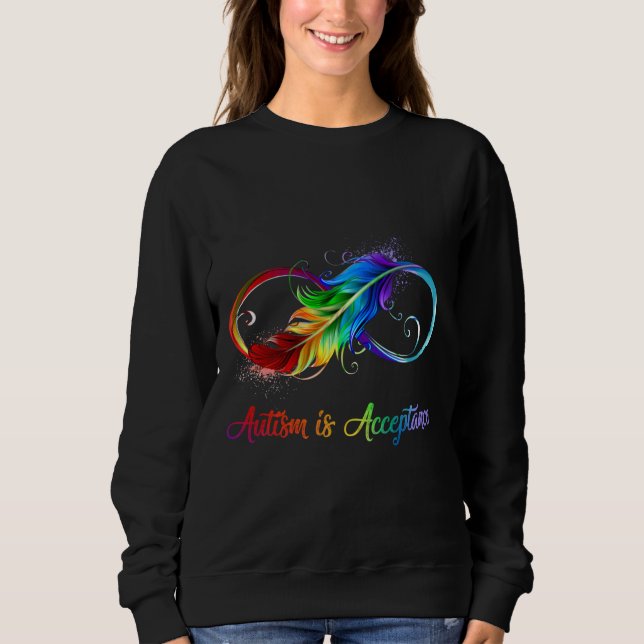 Sweatshirt L'Autisme Rouge Au Lieu De L'Acceptation Et Non La (Devant)