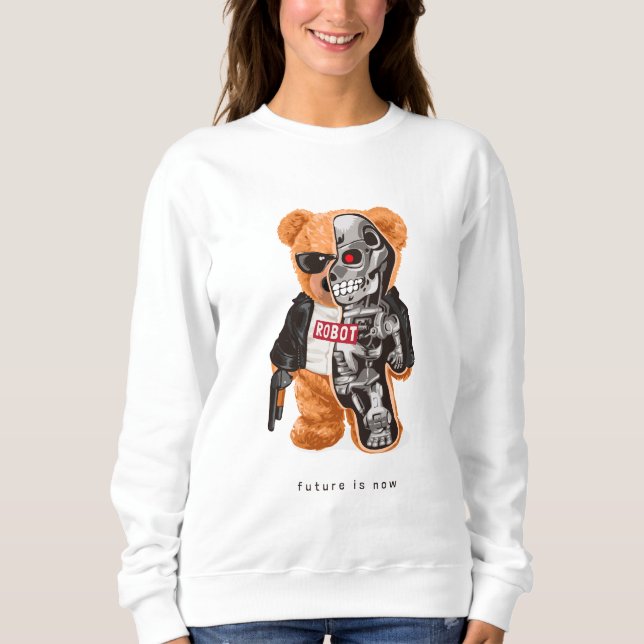 Sweatshirt L'Avenir Est Maintenant - Teddy Bear Robot (Devant)