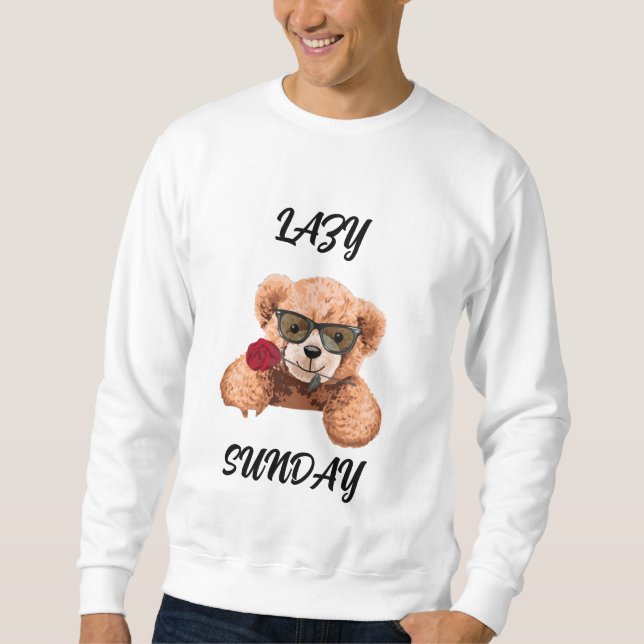 Sweatshirt Lazy Sunday Sunday Mood Stay Cozy Weekend Vibes Ch (Devant)