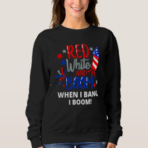 Sweatshirt Le 4 Juillet 4 juillet Blanc Rouge Et Boom