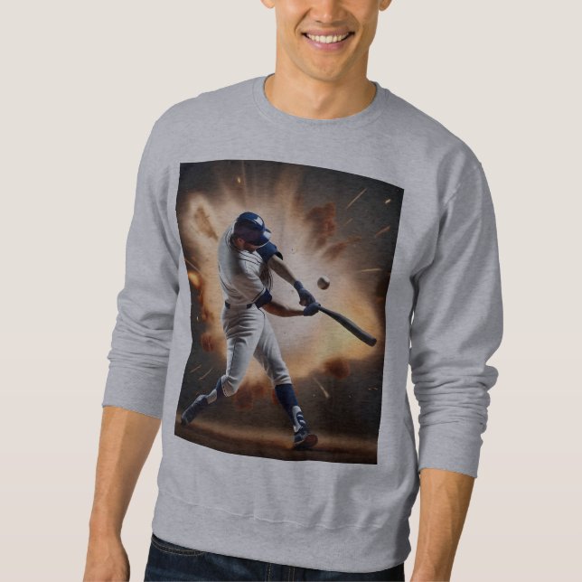 Sweatshirt Le Baseball Super Jouer À La Course À Domicile, (Devant)