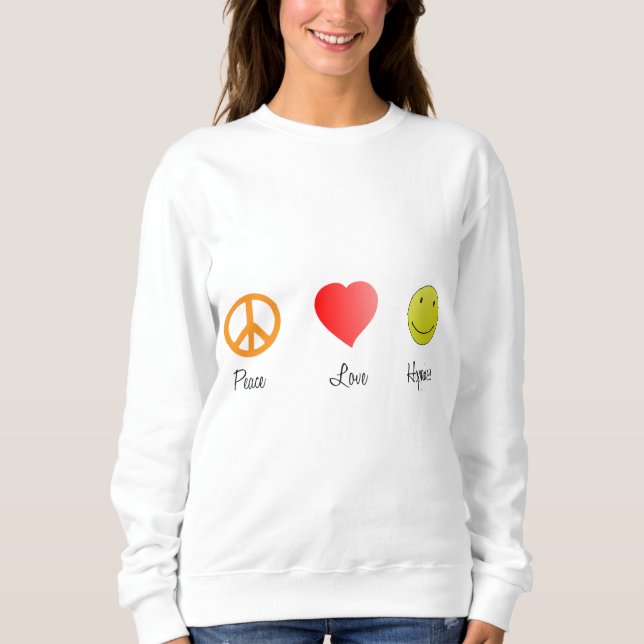 Sweatshirt Le Bonheur d'amour pour la paix (Devant)