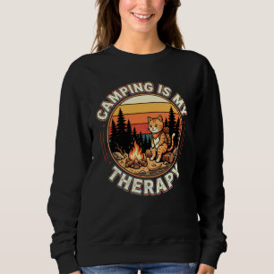 Sweatshirt Le Camping Est Ma Thérapie Chat Amoureux Aventure