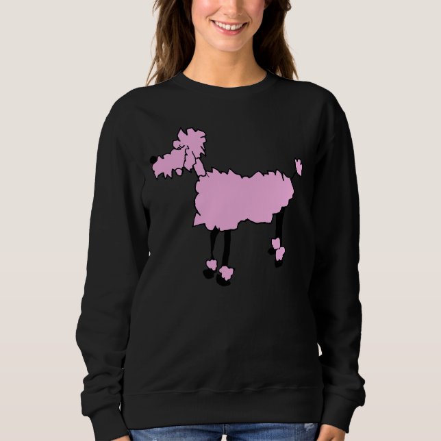 Sweatshirt Le caniche rose Wonky (Devant)