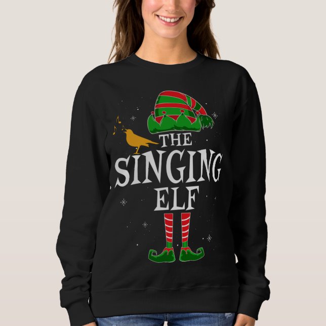 Sweatshirt Le chanteur Elf Matching Family Christmas Singer F (Devant)