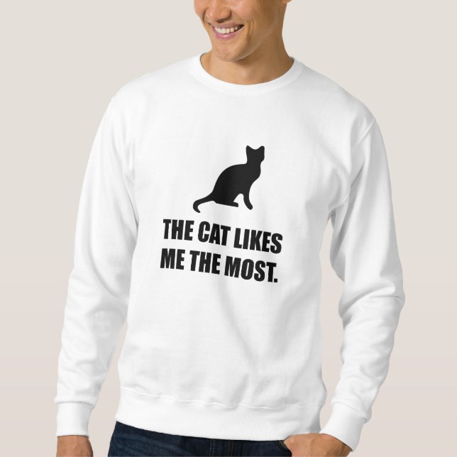 Sweatshirt Le chat m'aime plus drôle (Devant)