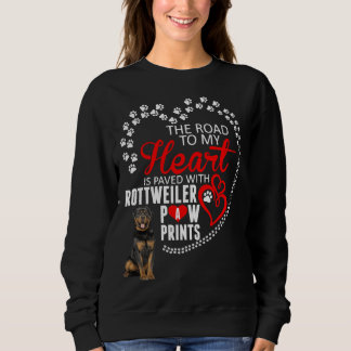 Sweatshirt Le Coeur Est Pavé Avec Le Chien Rottweiler