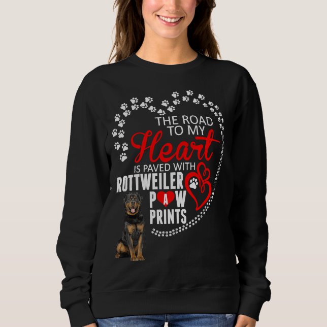Sweatshirt Le Coeur Est Pavé Avec Le Chien Rottweiler (Devant)