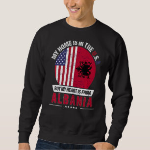 Sweatshirt Le Coeur Patriote Albanais-Américain Est De L'Alba