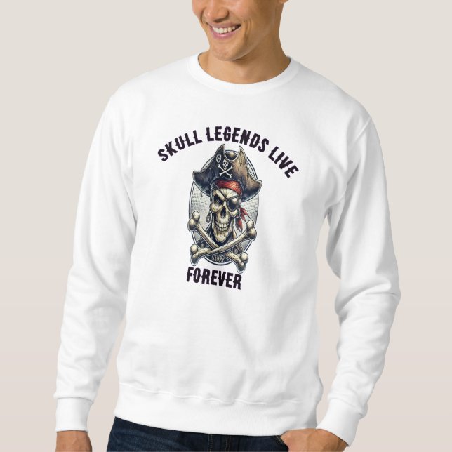 Sweatshirt Le crâne à la broche dans le chapeau supérieur (Devant)