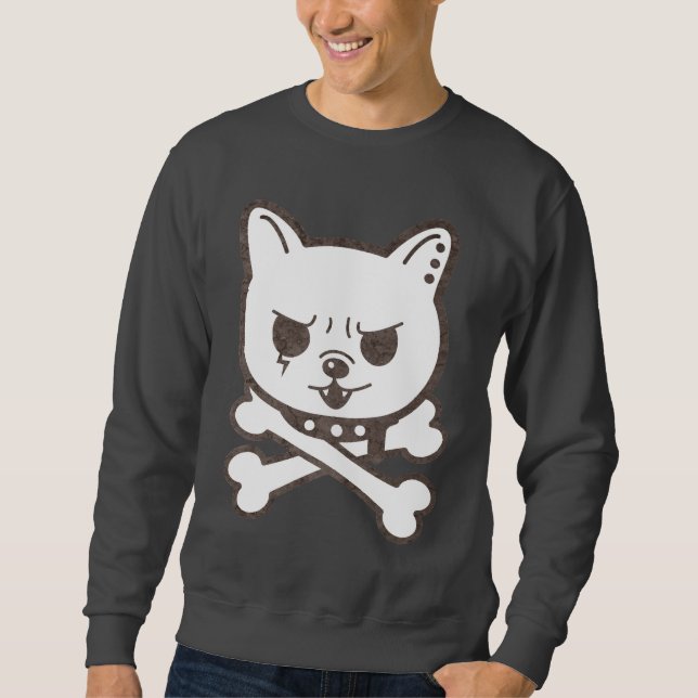 Sweatshirt Le crâne mignon de chiot de balancier badine le (Devant)